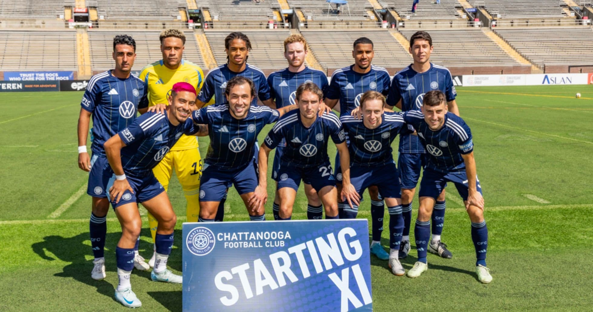 Chattanooga Football Club starting lineup before match