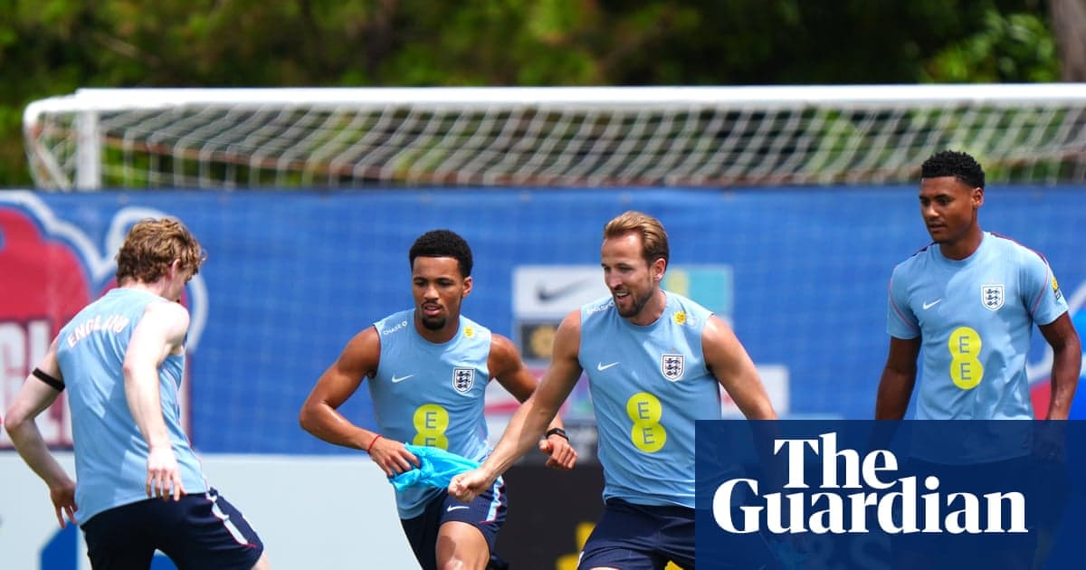 England team training on pitch during session