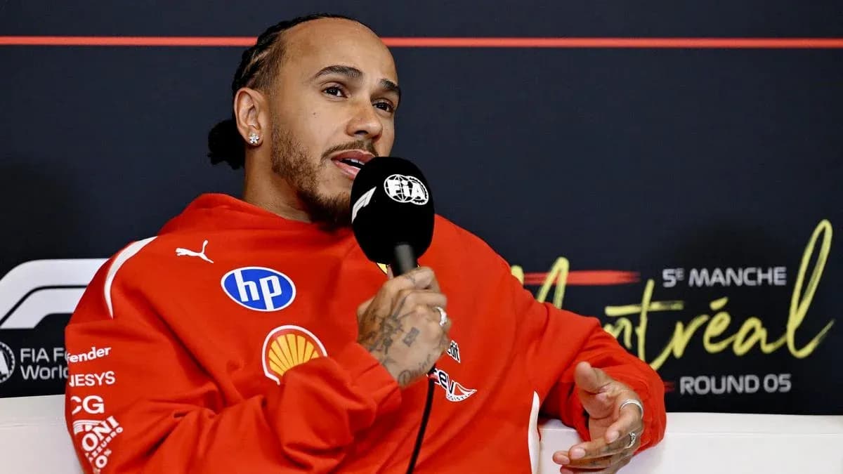 Driver speaking at press conference in Montreal
