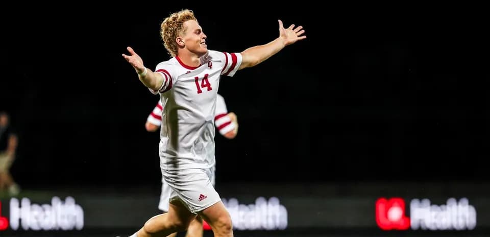 Player celebrating after scoring a goal in soccer