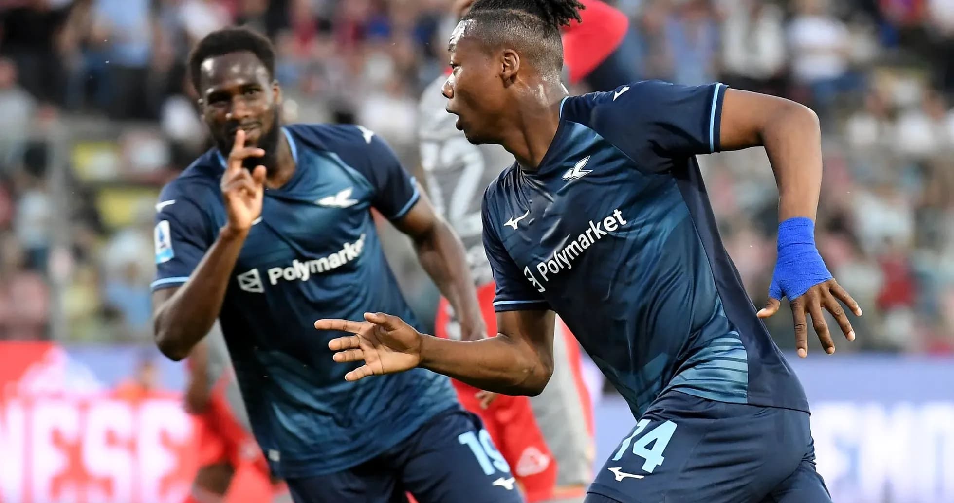 Lazio players celebrating during Serie A match