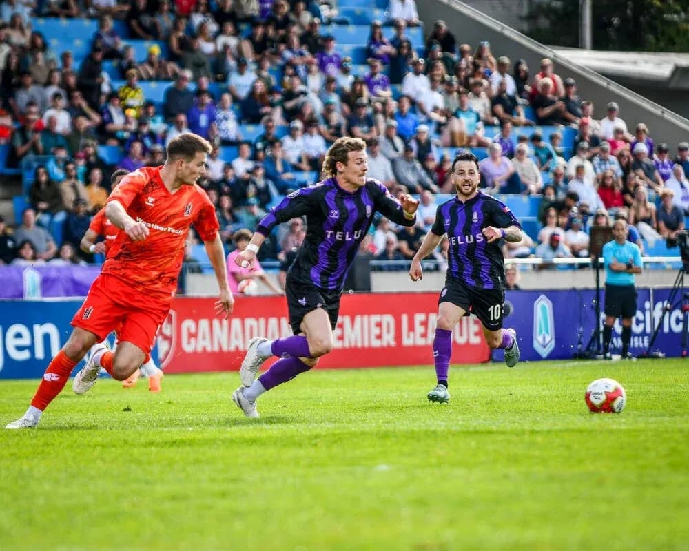 Vancouver FC players during match against Pacific FC