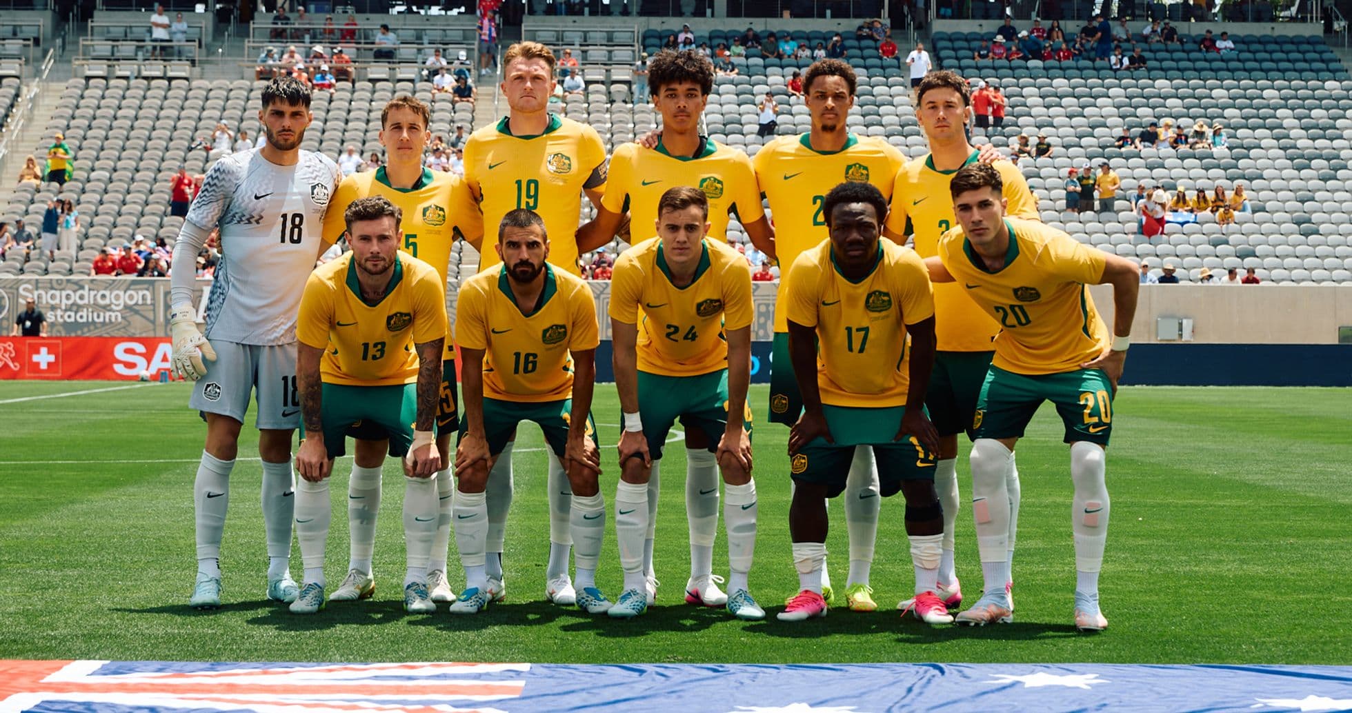 Australia national team lineup before match