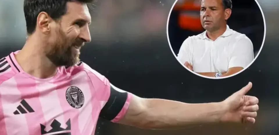 Lionel Messi celebrating with thumbs up gesture