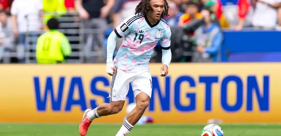 Player dribbling ball during match in Washington