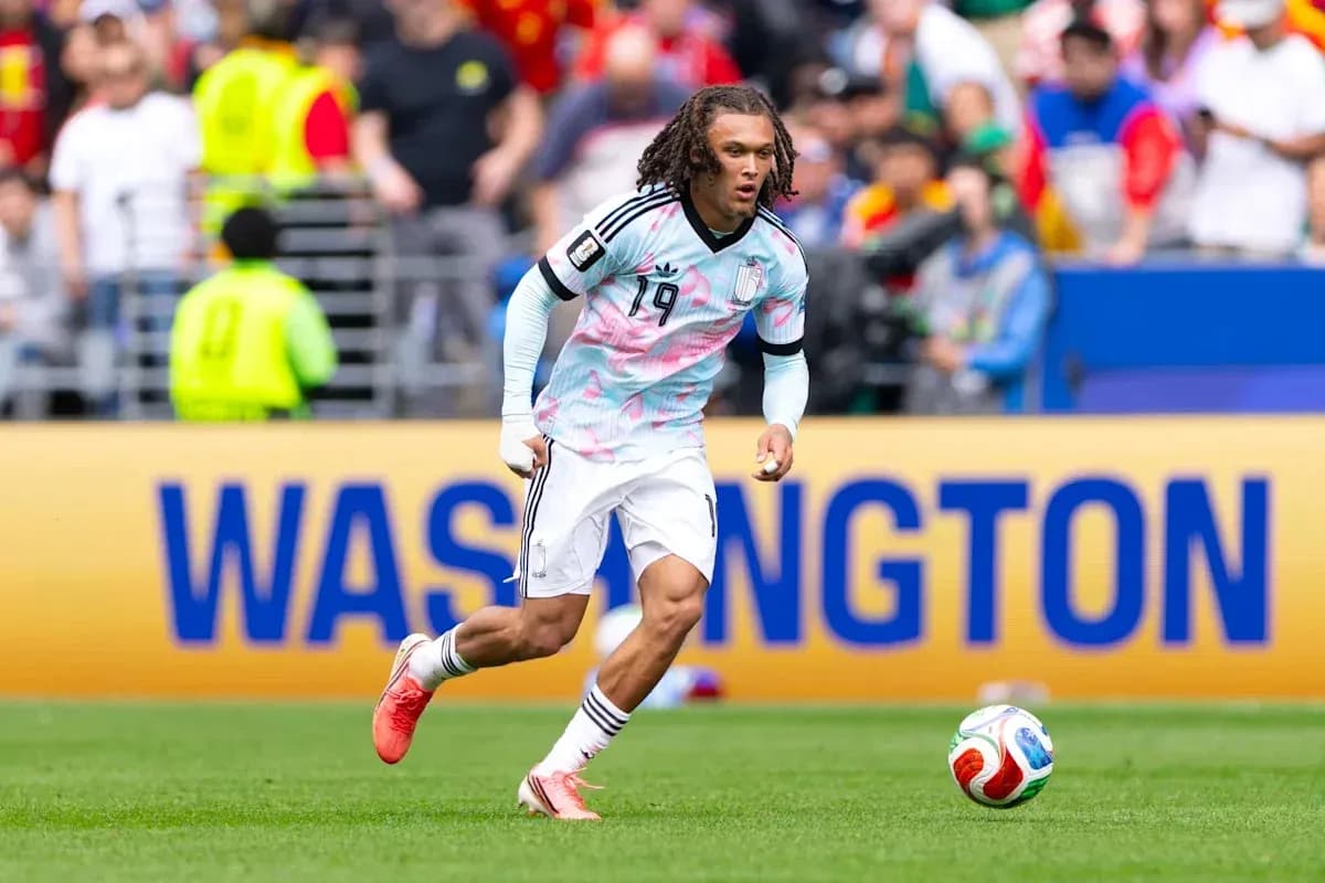 Player dribbling ball during match in Washington