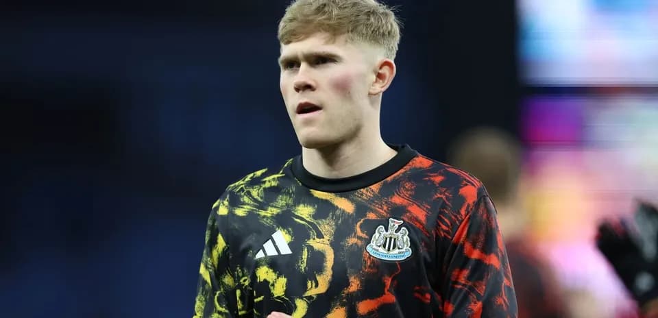 Newcastle United goalkeeper in colorful training top