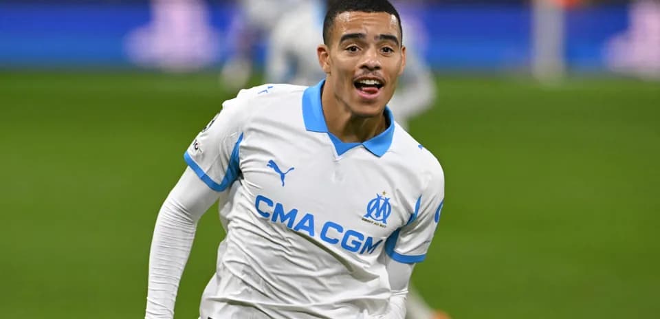 Player celebrating after scoring for Marseille