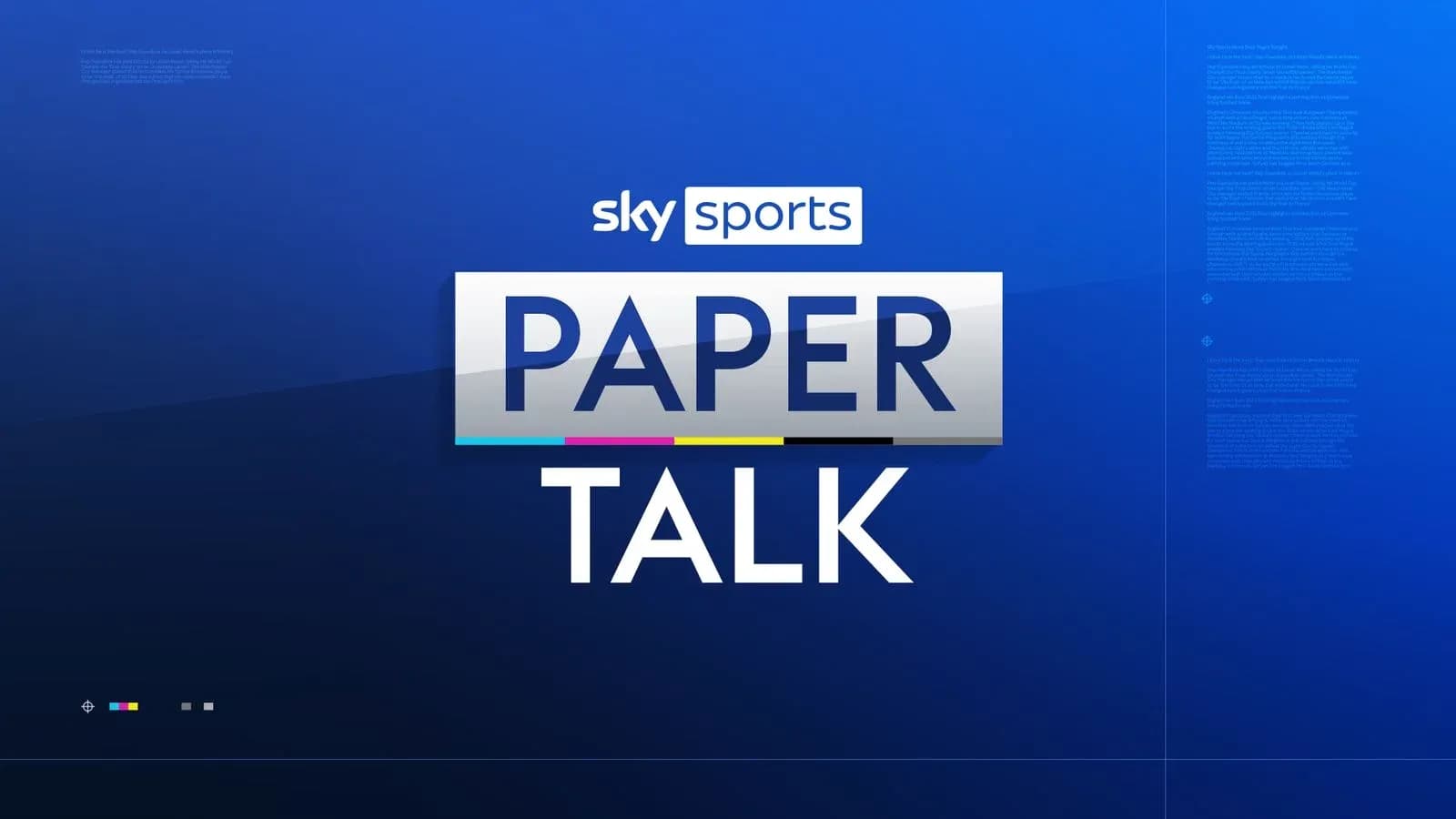 Sky Sports Paper Talk graphic with blue background