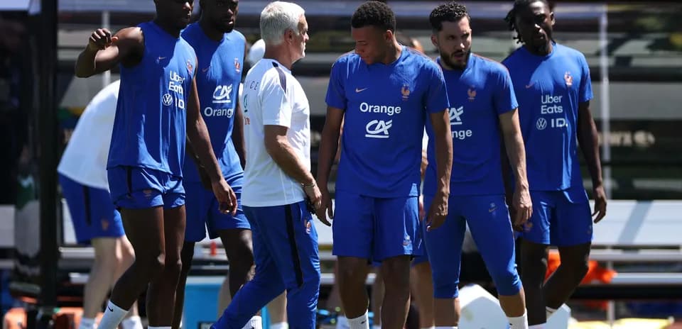 France team training session with coach and players
