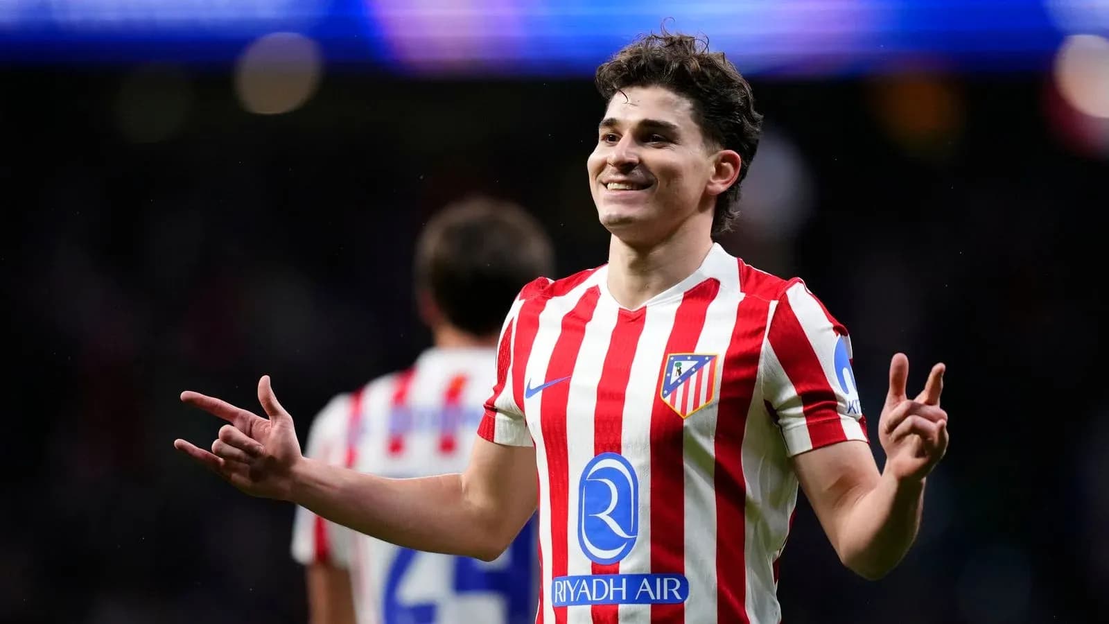 Atletico Madrid player celebrating a goal during match