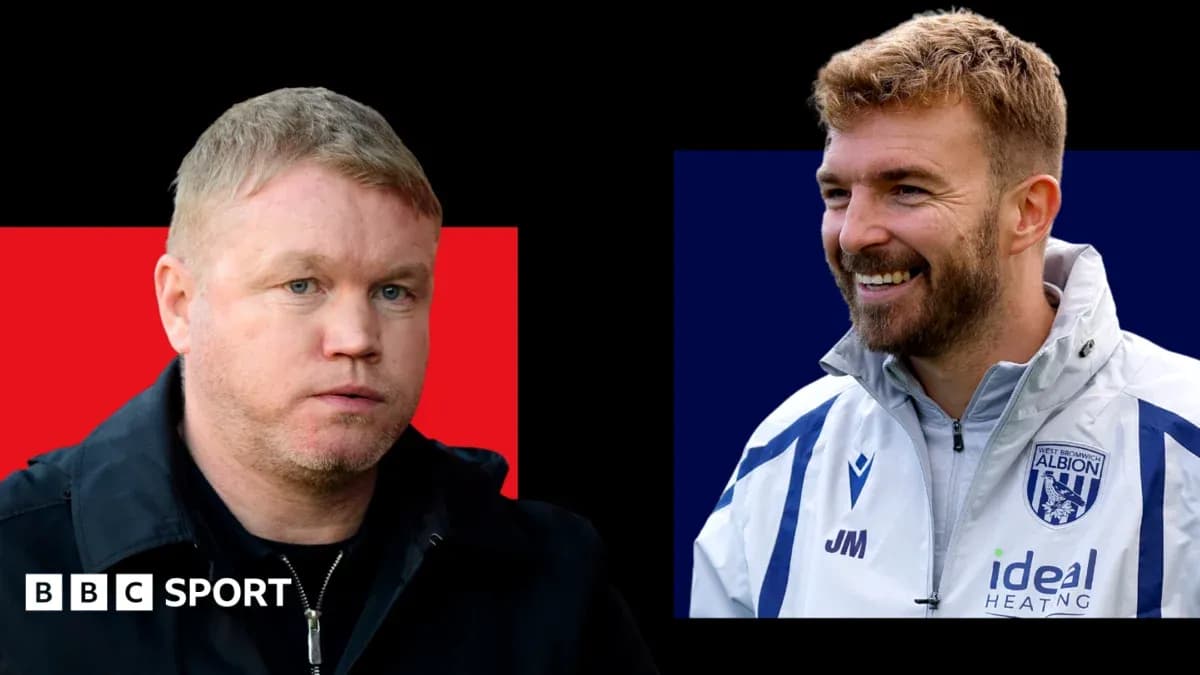 Two football coaches with contrasting expressions