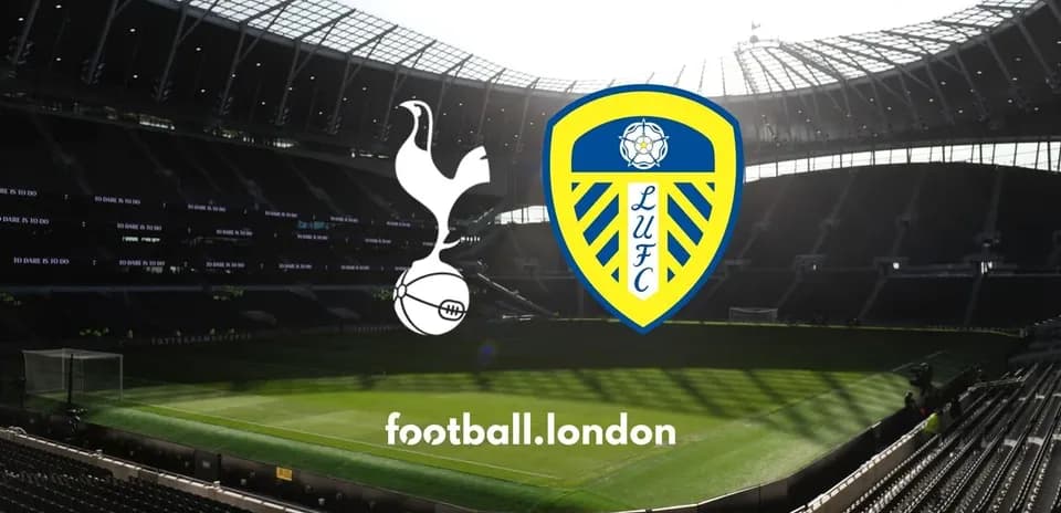 Tottenham Hotspur and Leeds United logos in stadium