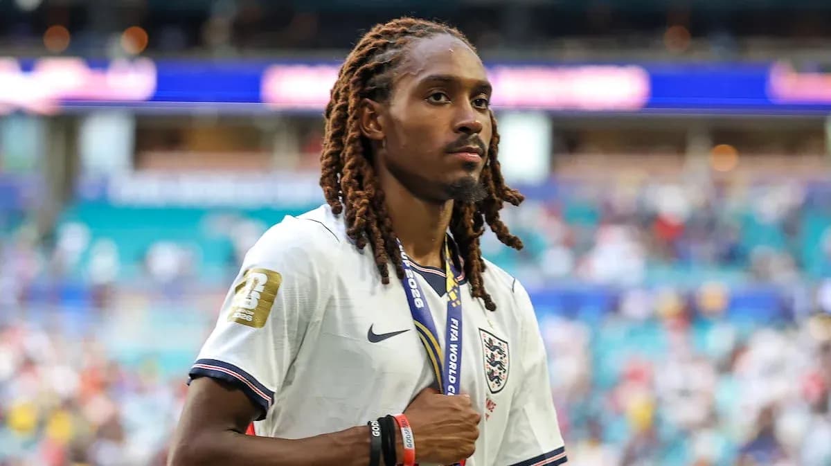Player walking off the field wearing England jersey