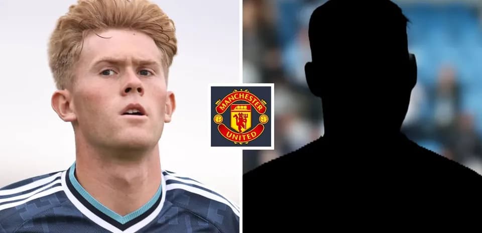 Player in Manchester United kit with silhouette background