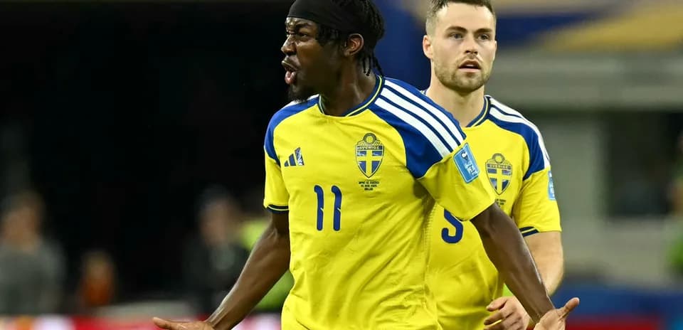 Sweden players celebrating during a match