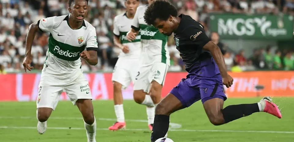 Player dribbling the ball during a match