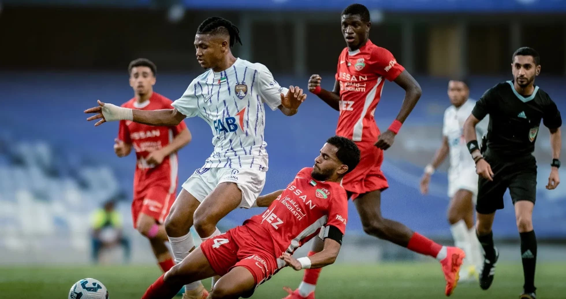 Players competing during Al Ain U23 vs Al Sharjah U23 match