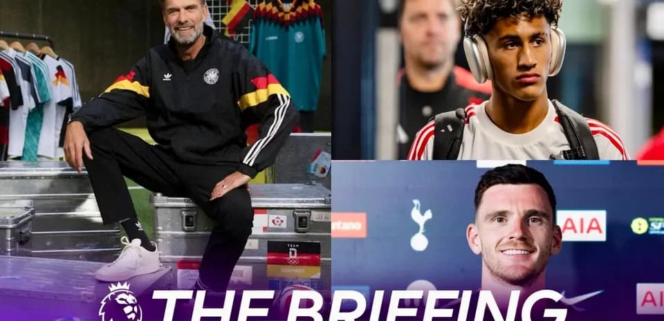 Collage of football players and manager during briefing