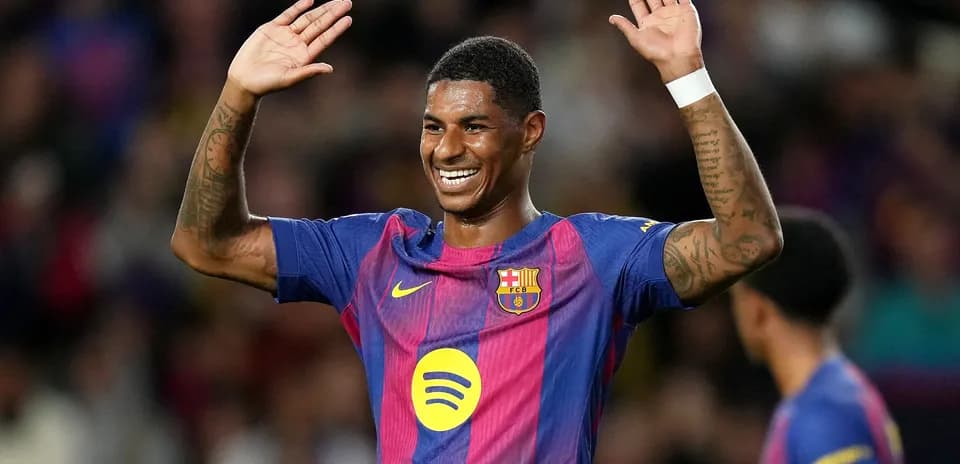 Player celebrating during a match for Barcelona