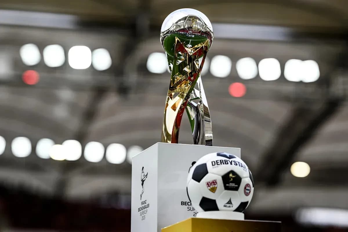 Franz Beckenbauer Supercup trophy and soccer ball
