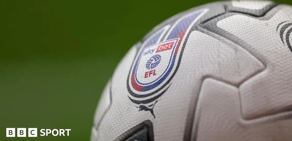 Close-up of EFL football with logo details