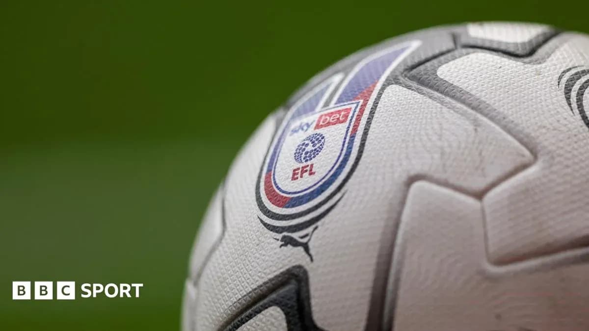 Close-up of EFL football with logo details
