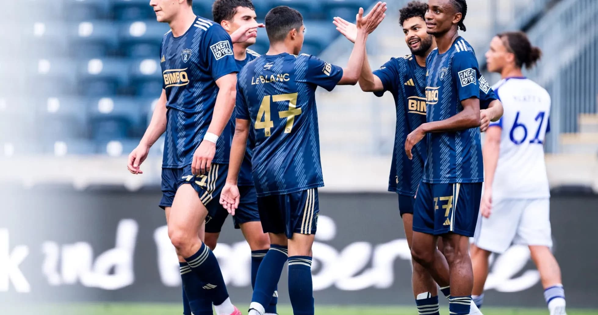 Philadelphia Union II players celebrating a goal
