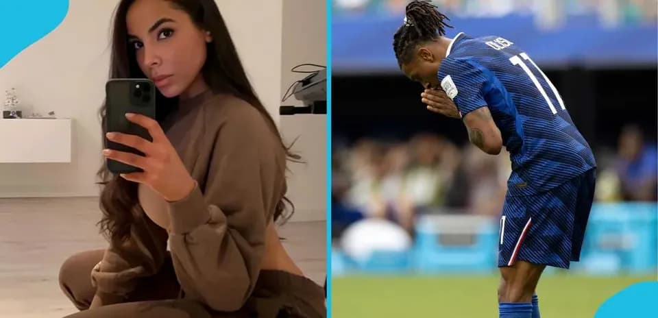 Person taking a selfie and football player kneeling