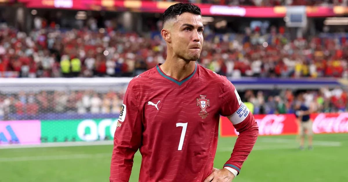 Cristiano Ronaldo in Portugal jersey on field