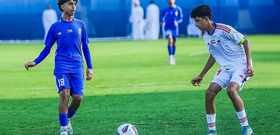 Players from Al Nasr U23 and Shabab Al-Ahli Dubai U23