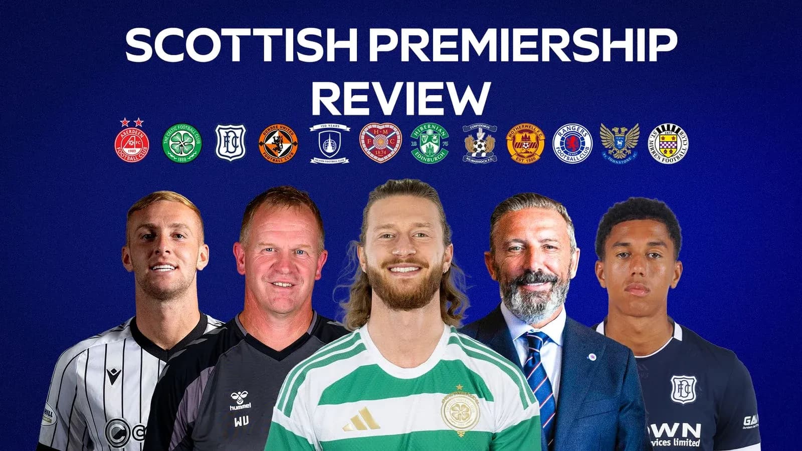 Scottish Premiership review featuring players and managers