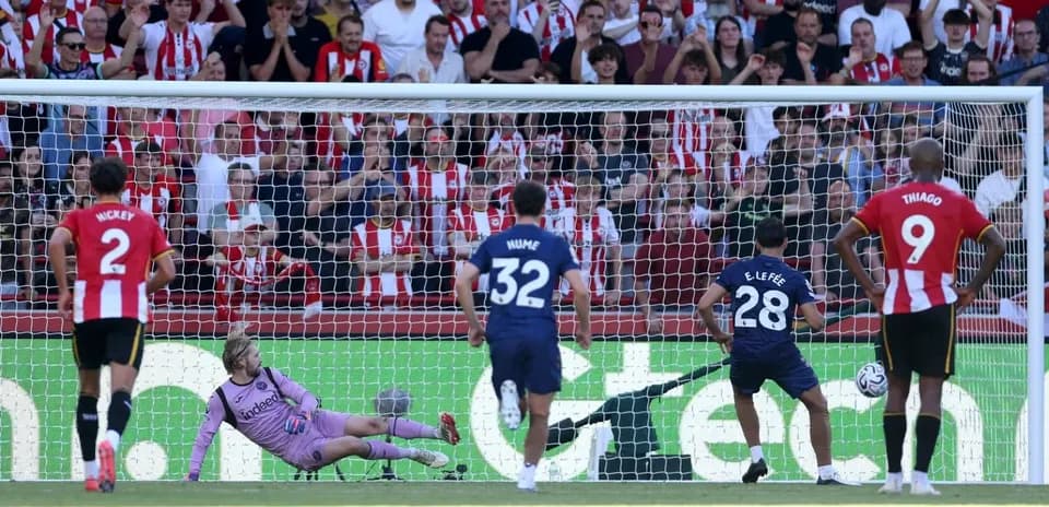 Penalty kick taken during a football match
