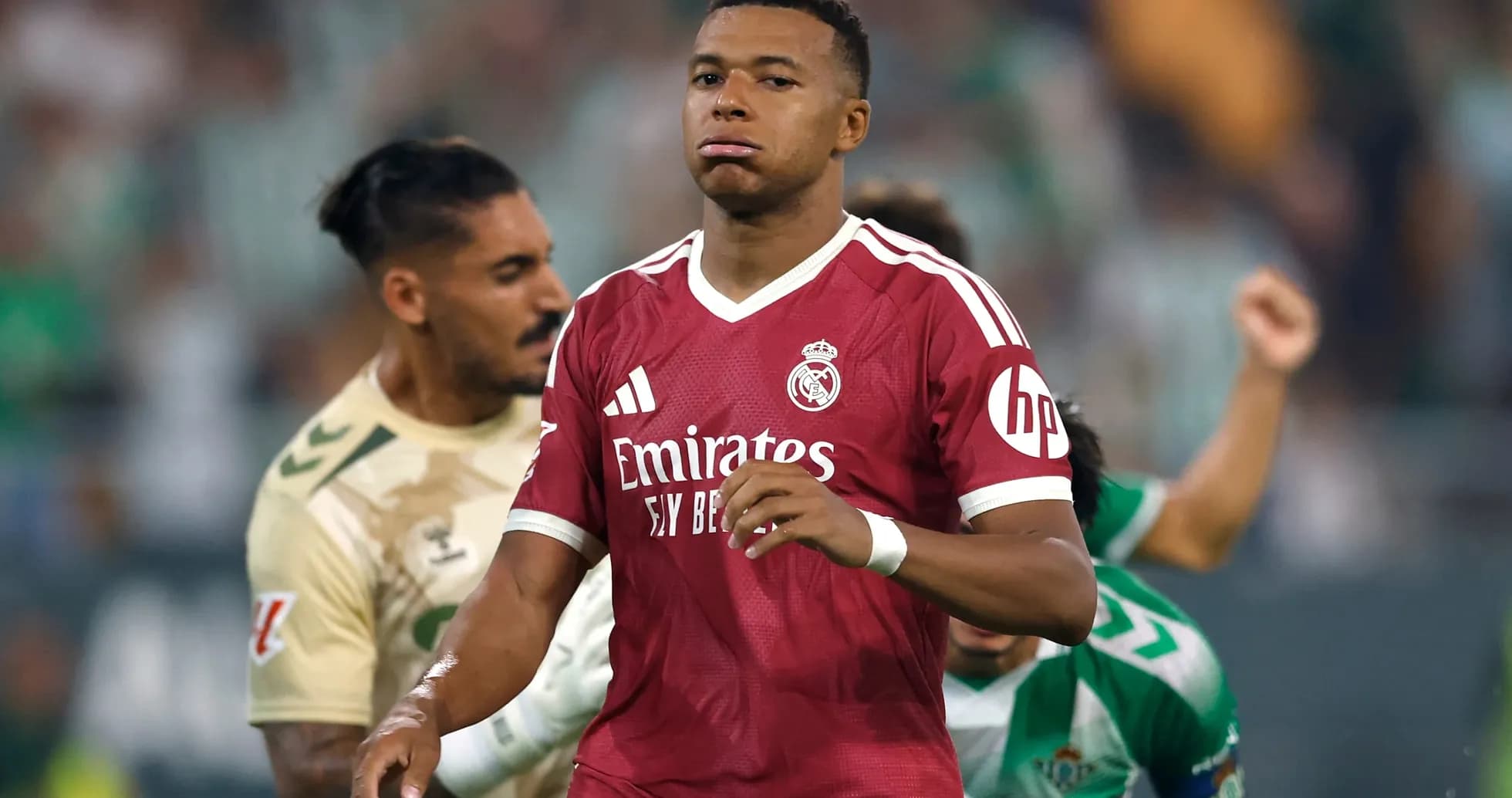 Mbappé playing for Real Madrid in La Liga match