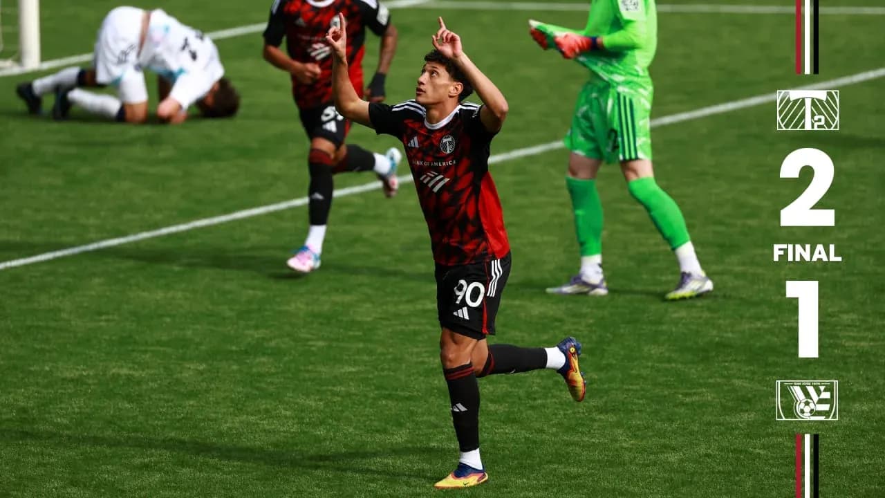 Player celebrating goal for Portland Timbers II