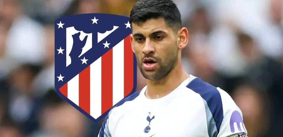 Player in Tottenham kit with Atletico Madrid logo