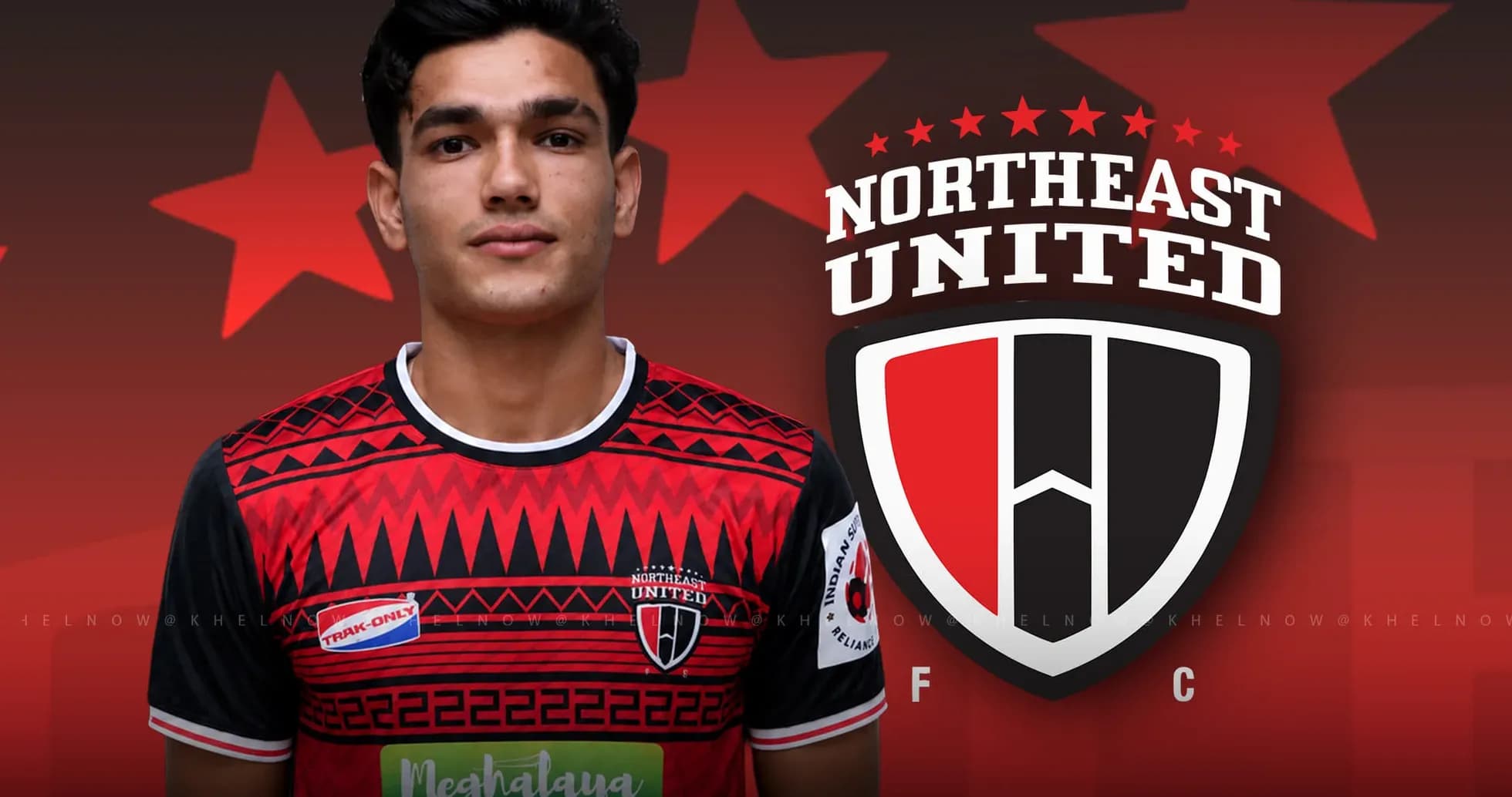 Player in Northeast United FC jersey with logo