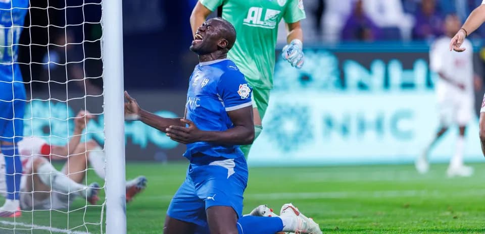 Player reacting after missing a goal opportunity