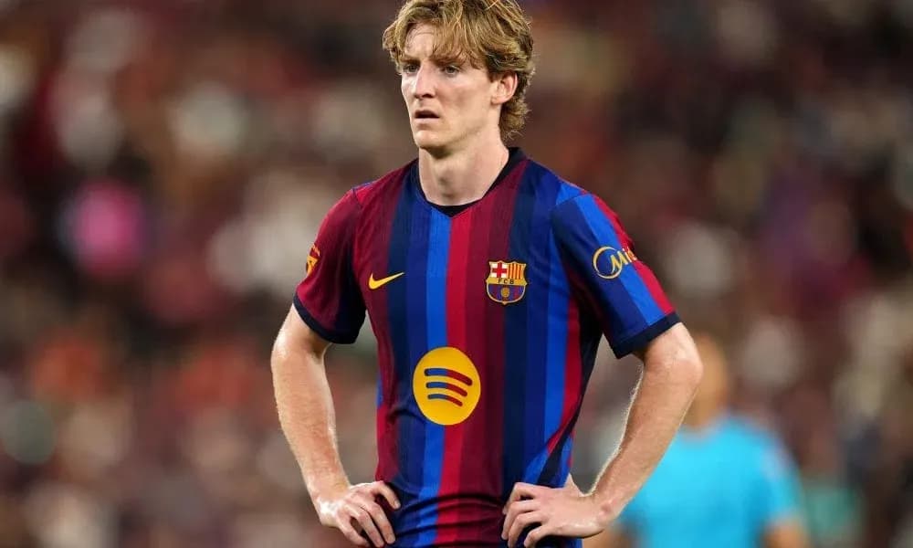 Barcelona player standing on the pitch during match