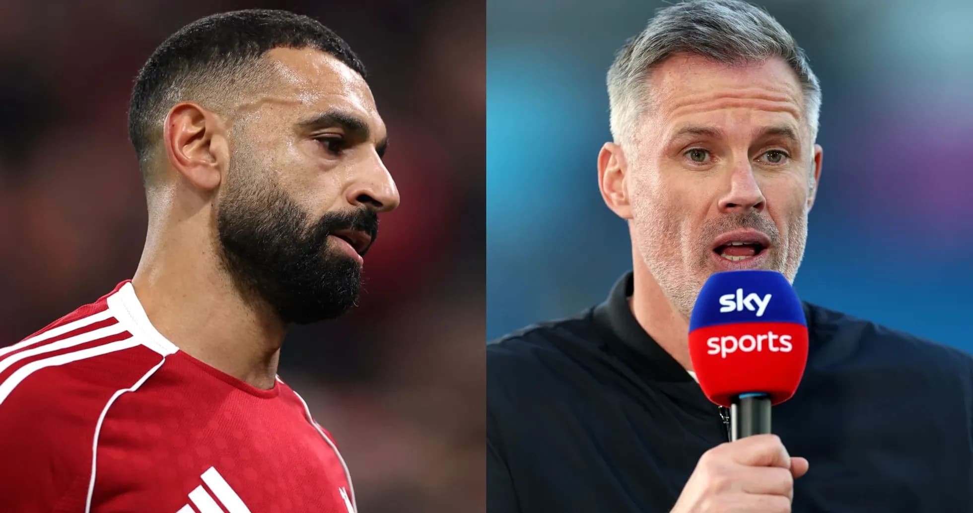 Mohamed Salah and Jamie Carragher during an interview