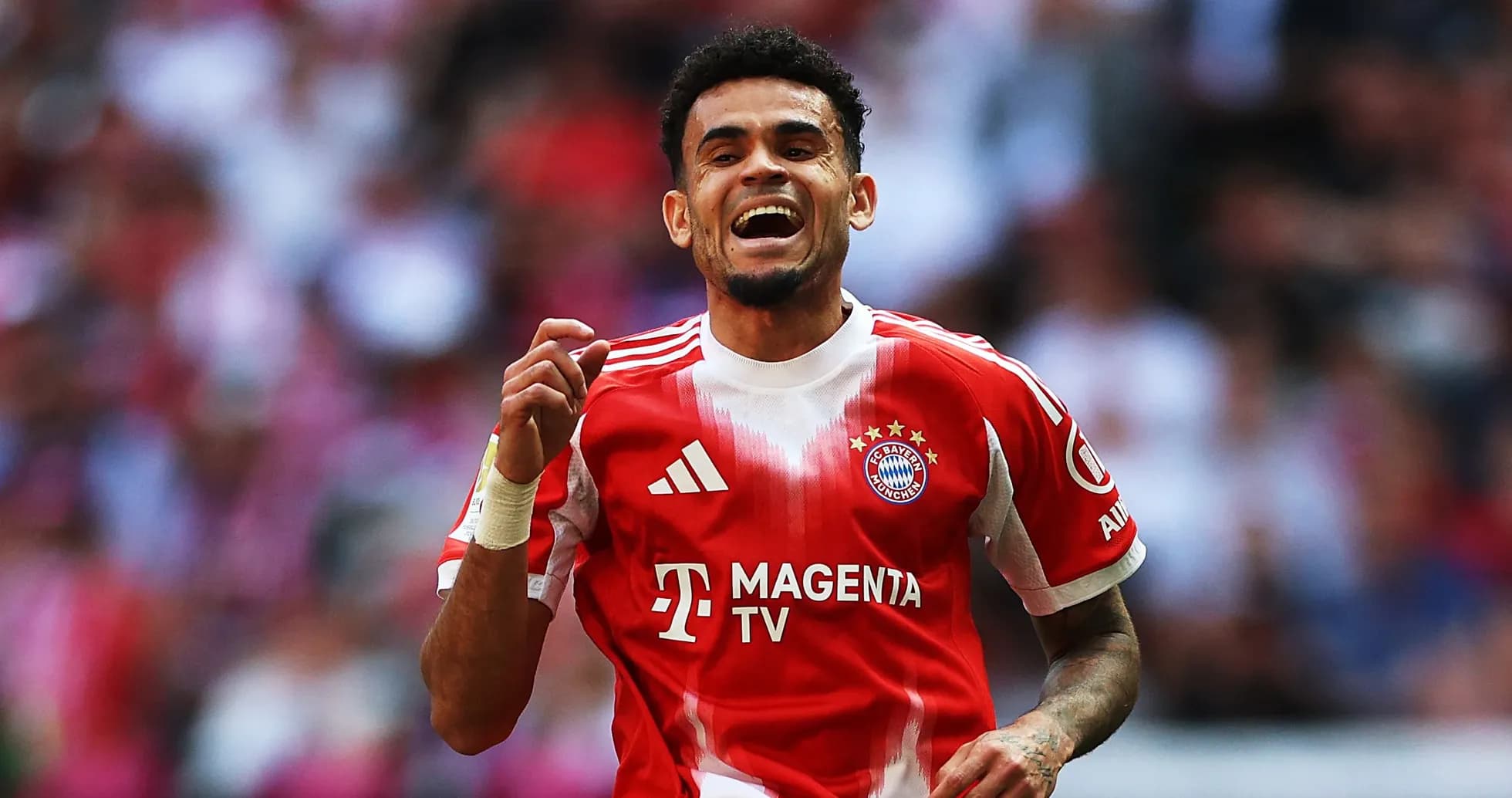 Bayern Munich player celebrating after scoring a goal