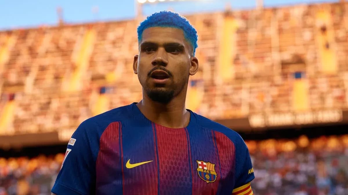 Player in Barcelona jersey at stadium