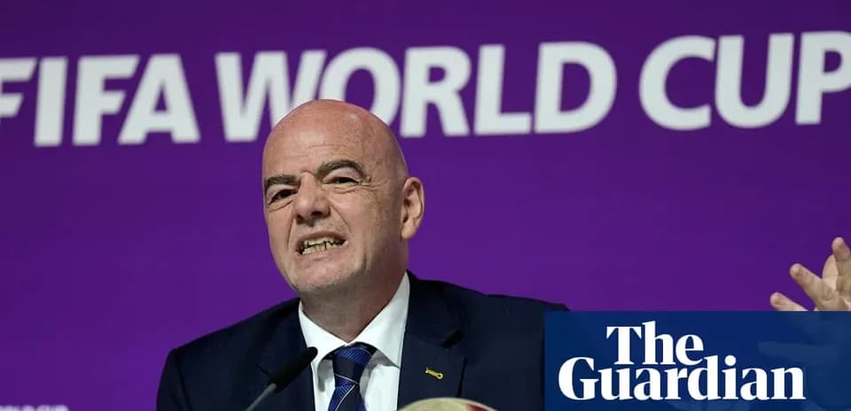FIFA president speaking at World Cup press conference