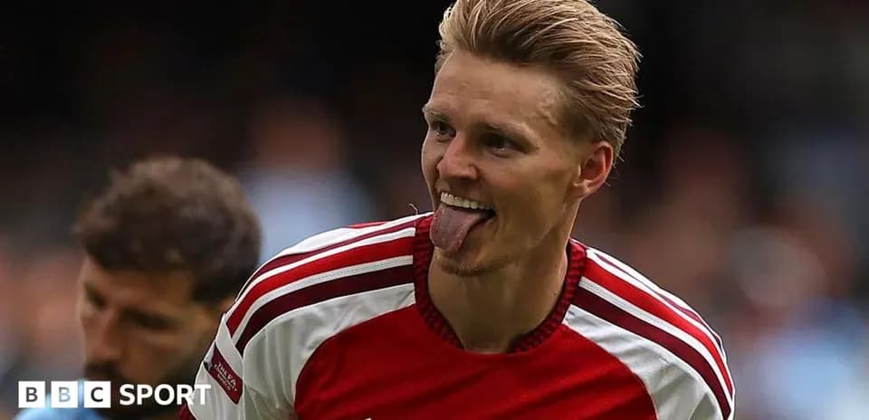 Arsenal player celebrating during a match
