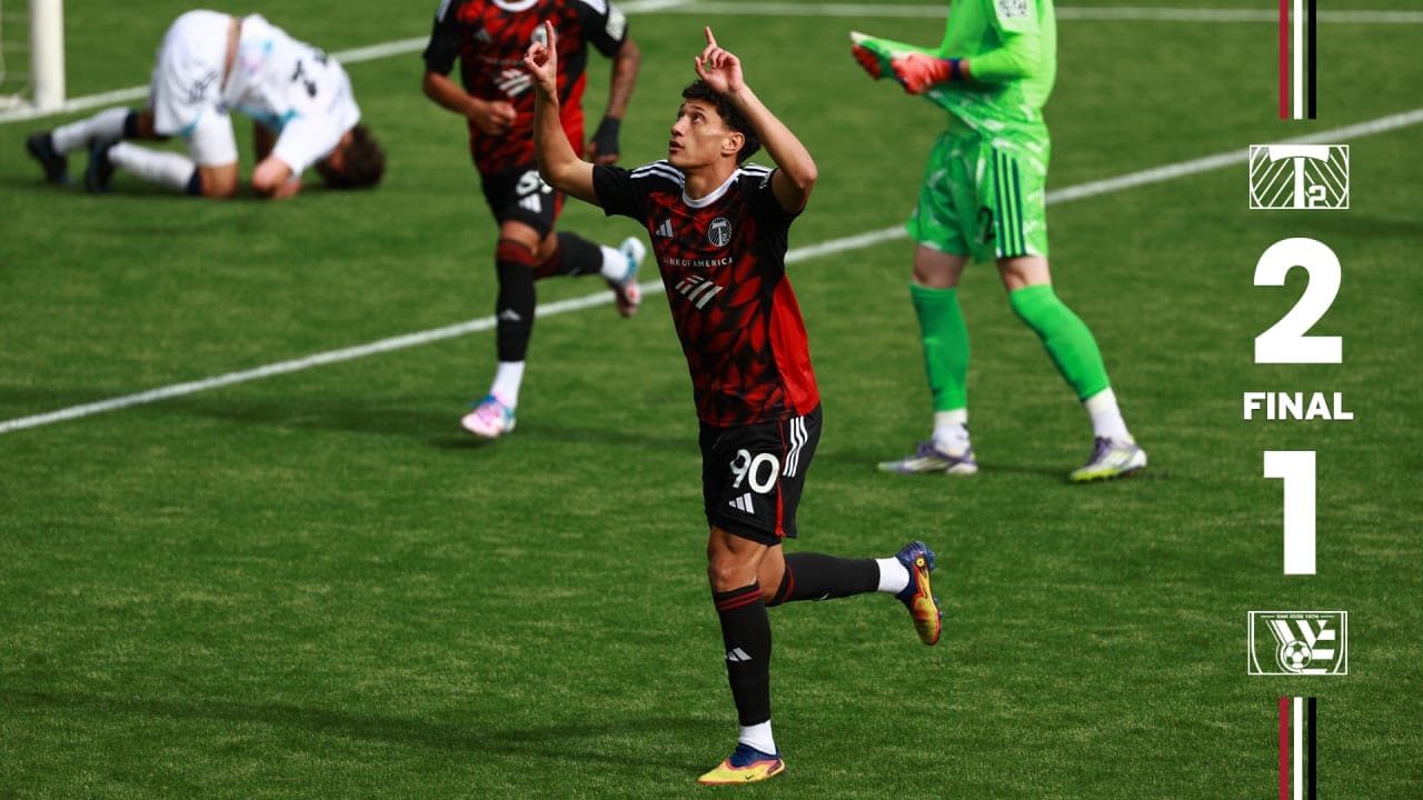 Player celebrating goal for Portland Timbers II