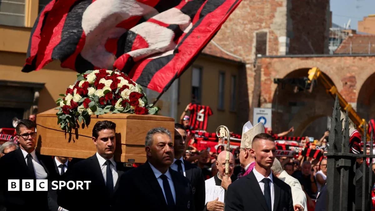 Funeral procession with a casket and mourners