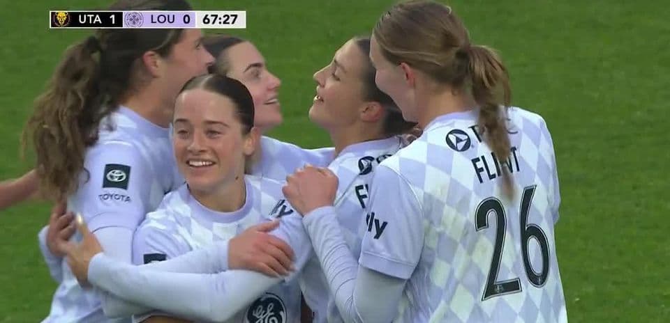 Utah Royals W players celebrating a goal