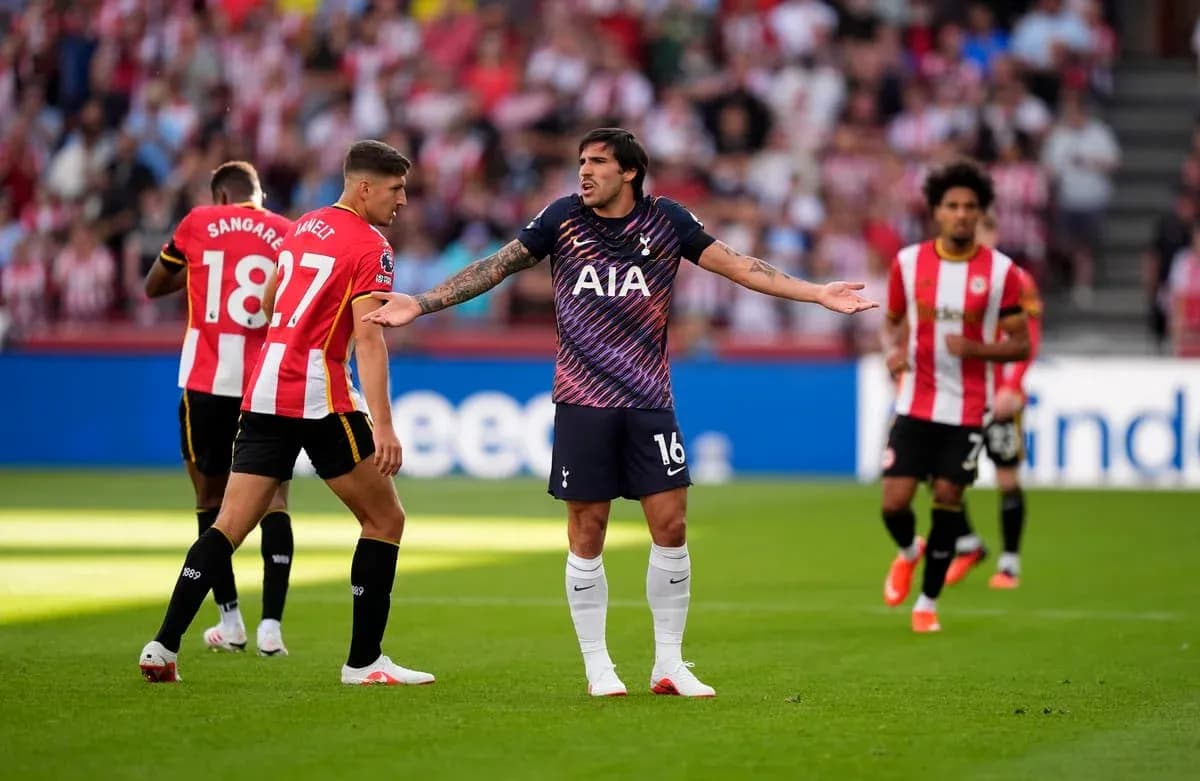 Players disputing a decision during a football match