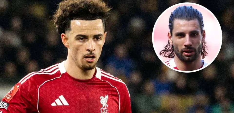 Liverpool player during match with inset of teammate
