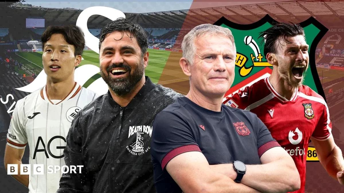 Swansea City and Wrexham players and managers featured